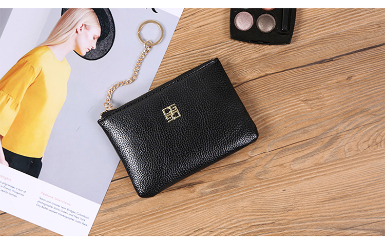 Dây kéo Coin Purse Sinh Viên Gói Thẻ Mini Túi Xách Keychain Coin Bag đồ da handmade