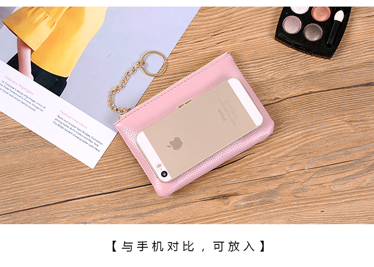 Dây kéo Coin Purse Sinh Viên Gói Thẻ Mini Túi Xách Keychain Coin Bag đồ da handmade
