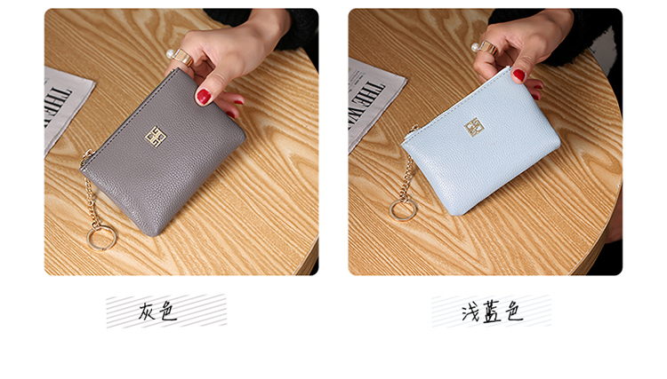 Dây kéo Coin Purse Sinh Viên Gói Thẻ Mini Túi Xách Keychain Coin Bag đồ da handmade