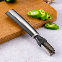 Stainless steel scallion knife kitchen ultra-fine scallion cutter household shredder multifunctional scallion cutter scallion artifact