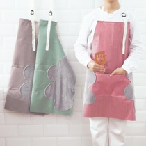 Hand-wiping apron female fashion cute waterproof overalls waist Japanese kitchen restaurant cooking oil-proof smock male