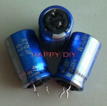 Panasonic Panasonic blue shell silver word AM Series AUDIO AUDIO capacitor 470UF 63V Short foot