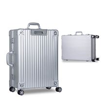 New magnesium aluminum alloy professional with light makeup box trolley box Large mirror dimmable with makeup toolbox Pattern embroidery box