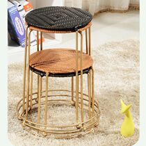 Lightweight and practical overlapping small round stools easy to store low stools chairs plastic stools iron stools benches