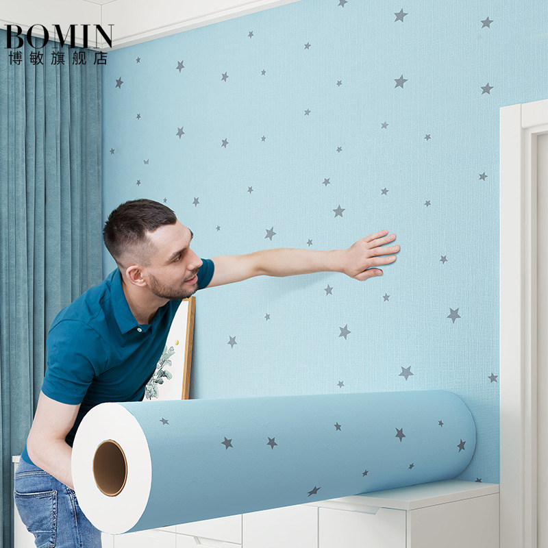 Bedroom Cozy Wallpaper Self-Adhesive PVC University Student Dorm Room Renovation Wallpaper Waterproof Moisture-Proof Desktop Wardrobe Stickers