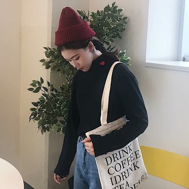 Áo thun nữ thời trang áo sơ mi nhỏ mùa thu đông cổ cao bên trong áo sơ mi chạm đáy rất cổ tích cộng với quần áo nhung dài tay đa năng áo thun tay dài nữ form rộng