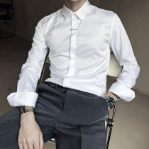 ICHULB 爱穿帮 基础款纯色内搭长袖衬衫男士简约韩版修身打底衬衣