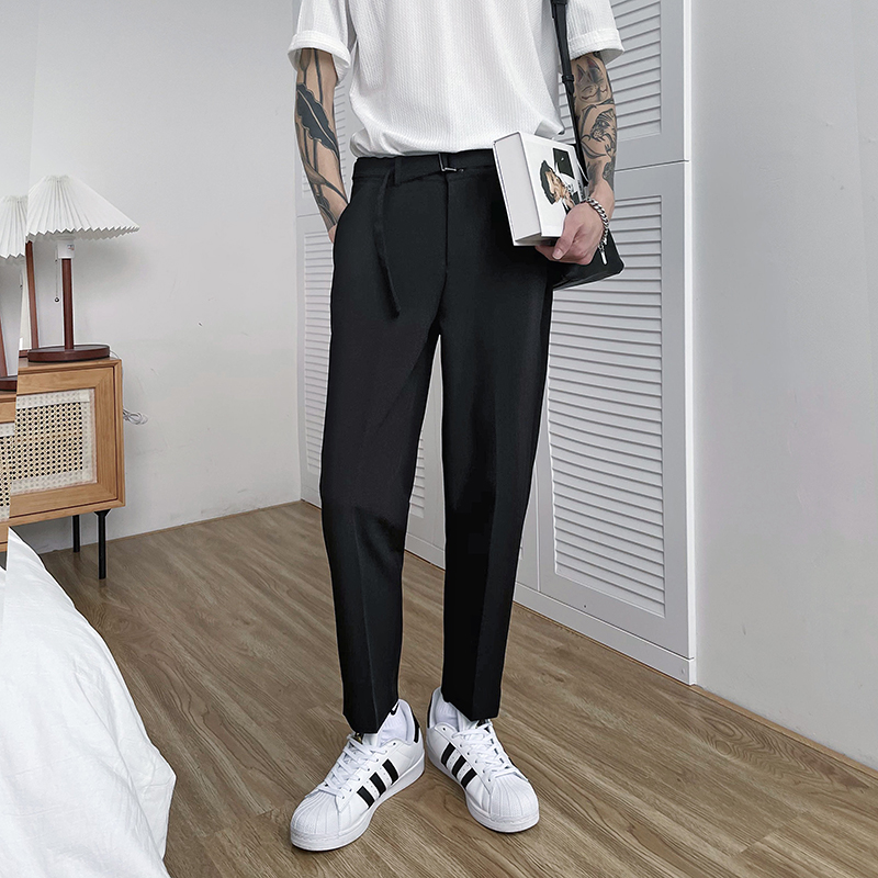 (Love to wear help) Belts Decoration Foundation 90% Pants Men 100 Hitch Small Foot Tapered Western Dress Pants Tide Brief