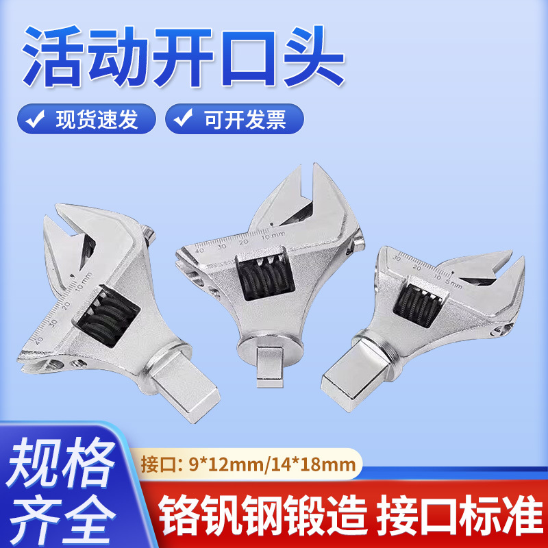 Torque Wrench with Adjustable Open-End Head, Preset Adjustable Head, Torque Kilogram Adapter, Torque Wrench Accessories