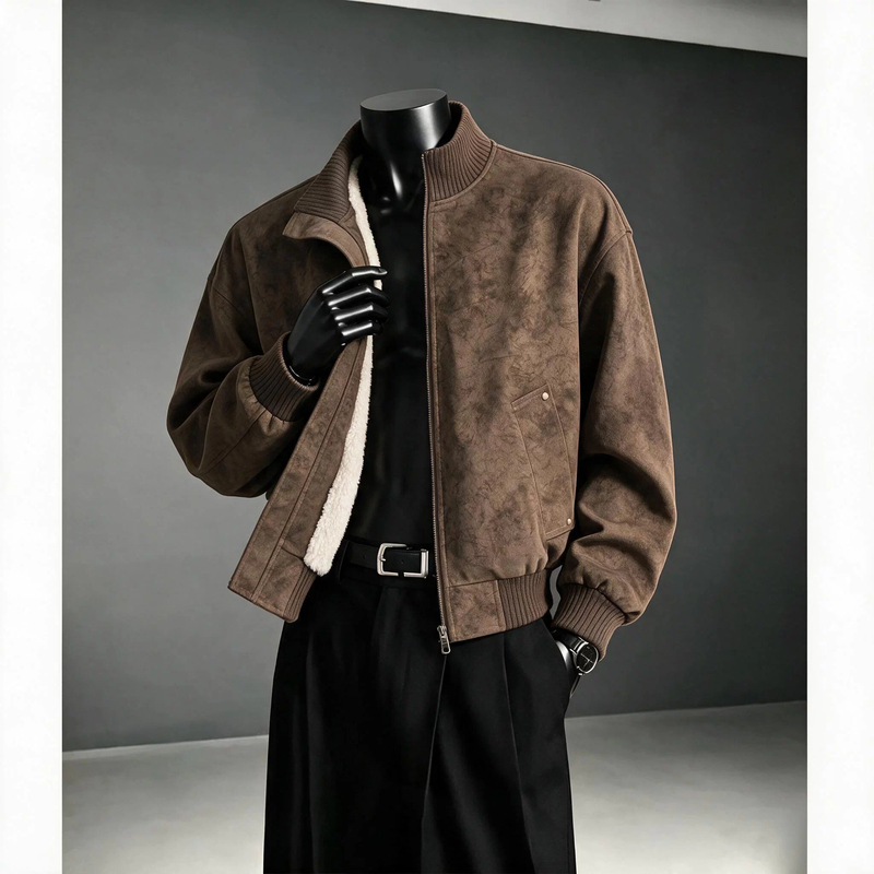 Melard Tie-Dye Pu Leather Jacket, down Cotton Coat for Men, Autumn and Winter Fleece-Lined Warm Cotton Jacket, Short Stand-Up Collar Coat Melard Tie-Dye Pu Leather Jacket, down Cotton Coat for Men, Autumn and Winter Fleece-Lined Warm Cotton Jacket, Short Stand-Up Collar Coat
