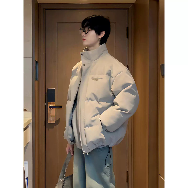 American-Style Pu Leather Matte down Jacket for Men, Winter High-End Cool and Stylish Cotton Coat, Cleanfit Thickened Puffer Jacket American-Style Pu Leather Matte down Jacket for Men, Winter High-End Cool and Stylish Cotton Coat, Cleanfit Thickened Puffer Jacket