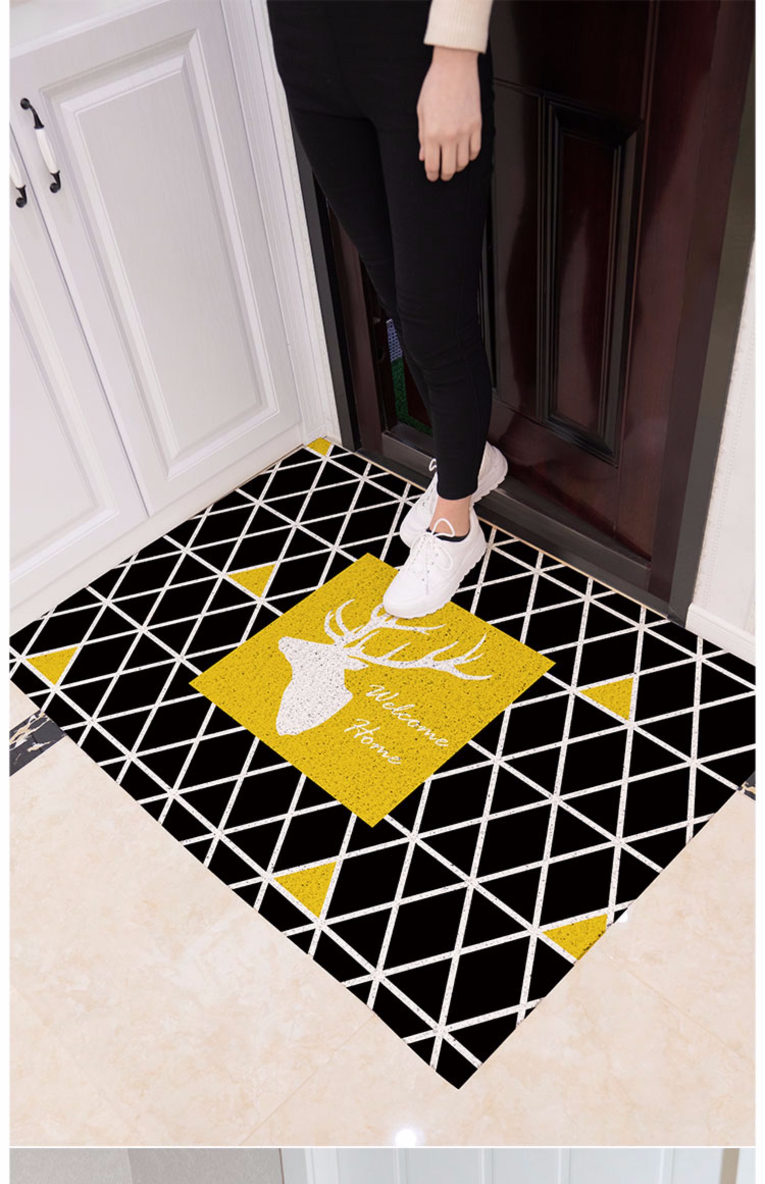 Beibei Bắc Âu thảm nai sừng tấm vào thảm PVC có thể cắt cửa ra vào cửa hiên hiên cửa - Thảm sàn thảm nhựa trải sàn