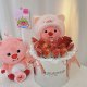 loopy bouquet strawberry hug bucket diy material package handmade gift plush doll as a birthday gift for girlfriend and best friend