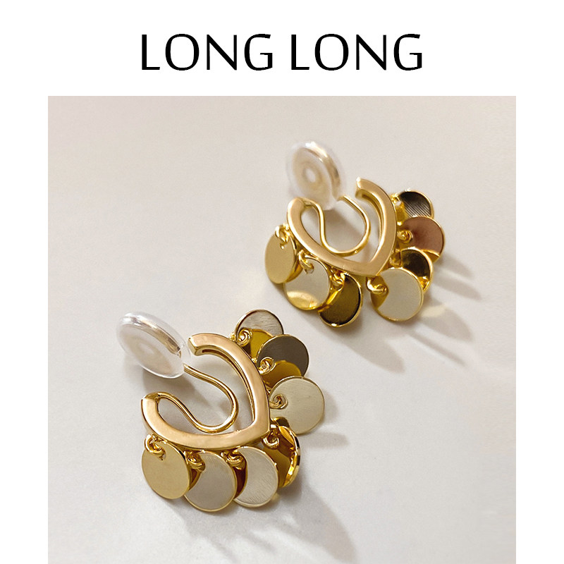 Earless piercing super fairy earrings female mosquito coil ear clip heart-shaped earrings high-grade sense earrings 2022 new trend summer