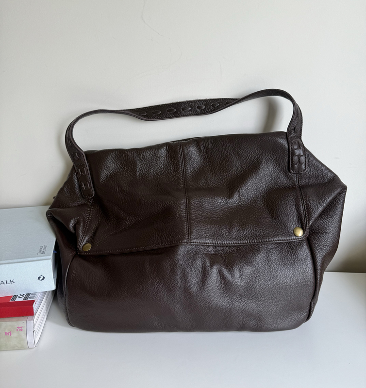 Eudae Niche American Retro Leather Flap Messenger Bag Single Shoulder Crossbody Large Capacity Commuter Bag Y2K Unisex