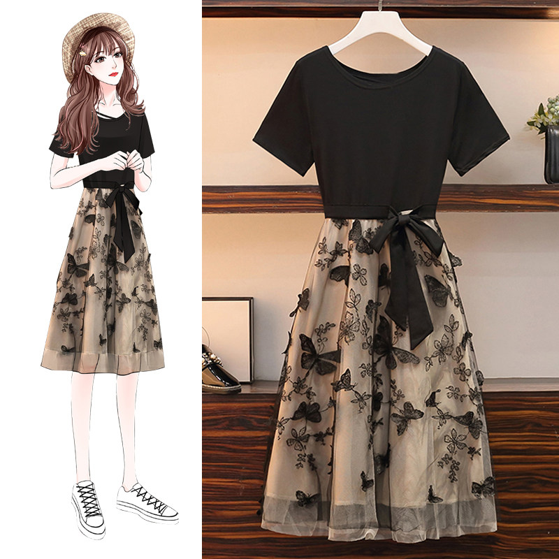 Sandro Mocoloni fashion temperament foreign dress new gentleness wind high waist display slim fit mid length dresses summer