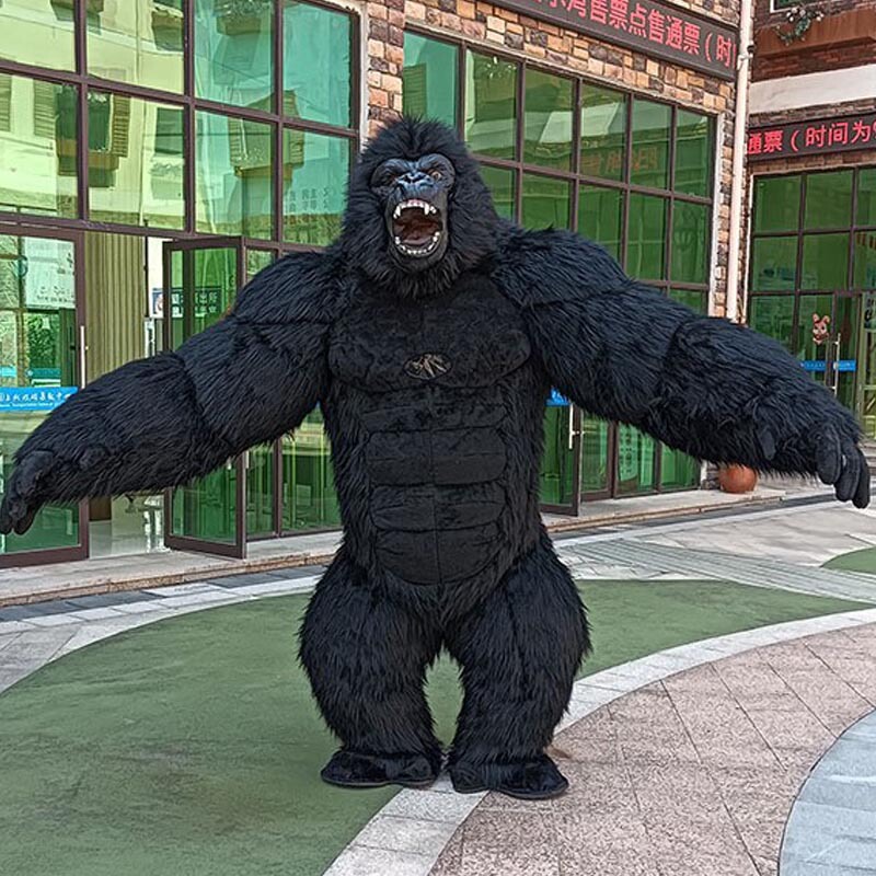 Internet-Famous Inflatable Gorilla Mascot Costume for Adults, Walking Costume, King Kong Mascot Costume, Cartoon Costume, Orangutan Mascot Costume