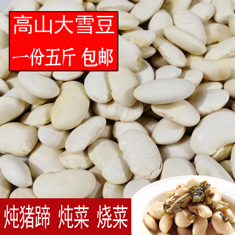 Sichuan Snow bean 5 catty large white beans with large white clouds bean white clouds bean white brash beans with heavy snow beans