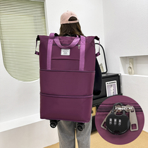 Travel bag backpack large capacity detachable universal wheel storage bag luggage bag portable double layer checked bag with wheels