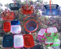 Plastic fruit basket portable mulberry round basket strawberry picking basket Blueberry cherry bayberry mushroom square blue 2-12 pounds