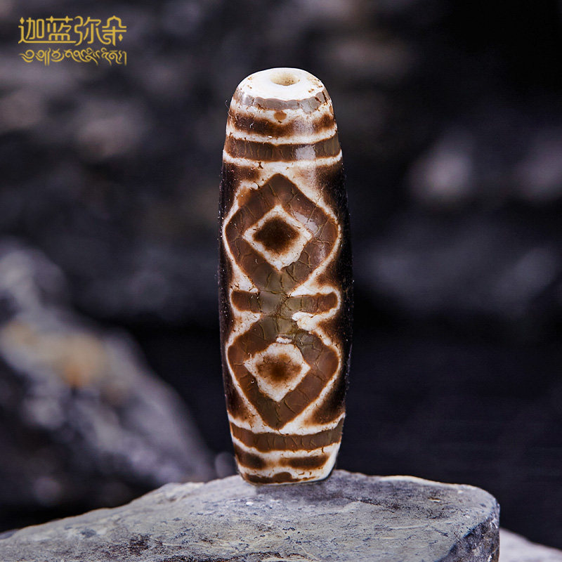 (Ga Blue Sky Pearl) scarce Elephant Zhu Ancient Pearl Dragon Scale Vajra Pestle Old Dzi Hand String Collarbone Chain Pendant Necklace