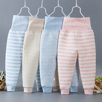 Childrens warm pants Baby high waist belly pants Mens and womens thick cotton pants Baby cotton warm belly pants