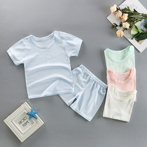 Mens and womens baby summer suit Cotton short-sleeved t-shirt suit Childrens summer dress Thin baby half-sleeve clothes Pajamas