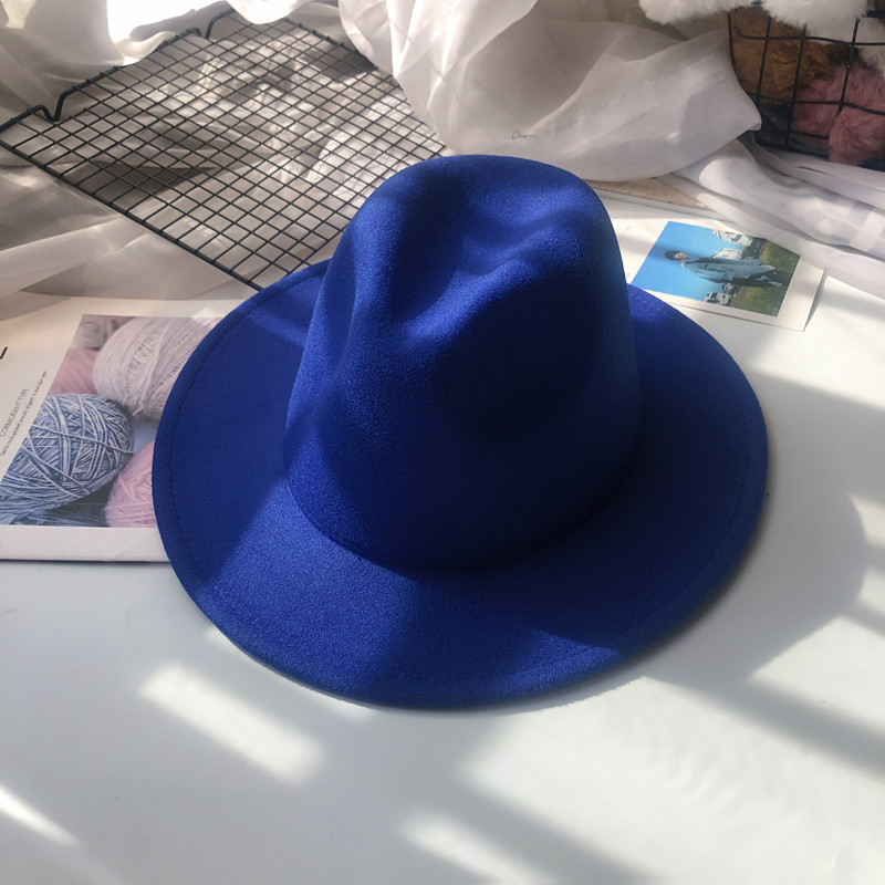 Solid Color Pattern Unisex Fashion Solid Color Wide Eaves Felt Hat
