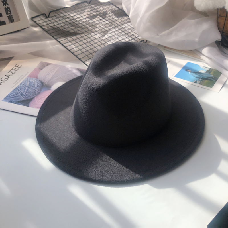 Winter Season Unisex Gender Fashion Style Unisex Fashion Solid Color Wide Eaves Felt Hat