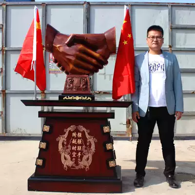 Handshake ornaments, win-win cooperation, integrity, joint model office decorations, hotel shop, company opening gifts, gifts