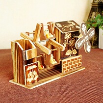 Birthday Christmas Gifts Send teachers fellow men and women Imitation Old Retro Woody Music Box Pen Holder Pendulum