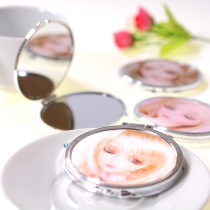Creative Christmas present Women Korean version Fashion round little girl 3D Blink an eye image mirror with your makeup mirror