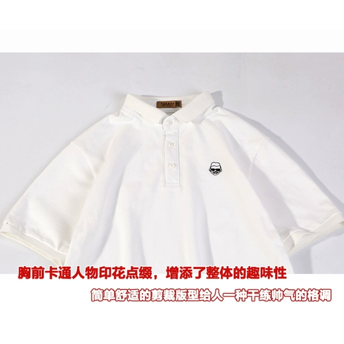 Летняя трендовая футболка polo, японская хлопковая брендовая рубашка для отдыха, с вышивкой