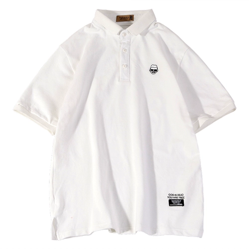 Летняя трендовая футболка polo, японская хлопковая брендовая рубашка для отдыха, с вышивкой