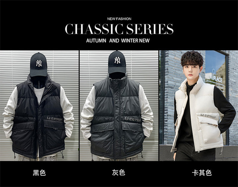 Пуховой жилет 男士马甲秋冬季潮牌轻薄连帽坎肩马夹羽绒服韩版潮流外穿背心外套 Ikoppoi
