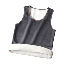 Lamb velvet vest mens winter plus velvet thickened warm sleeveless T-shirt waistcoat slim casual bottoming vest trend