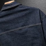 Синяя джинсовая демисезонная куртка, лонгслив, осенняя, оверсайз, в американском стиле, изысканный стиль