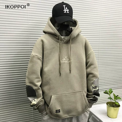 Демисезонная универсальная мужская толстовка с капюшоном, брендовые джинсы с начесом, куртка, в корейском стиле