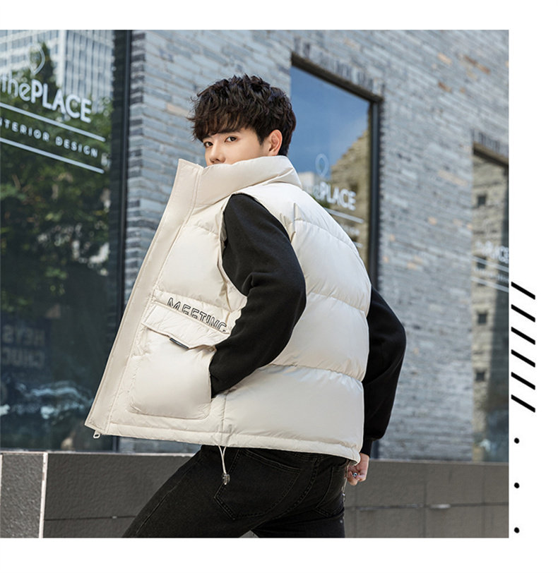 Пуховой жилет 男士马甲秋冬季潮牌轻薄连帽坎肩马夹羽绒服韩版潮流外穿背心外套 Ikoppoi
