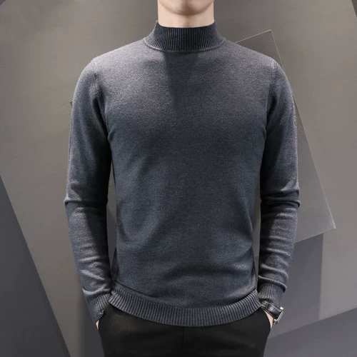 Утепленный удерживающий тепло кашемировый цветной приятный телу трикотажный свитер, высокий воротник