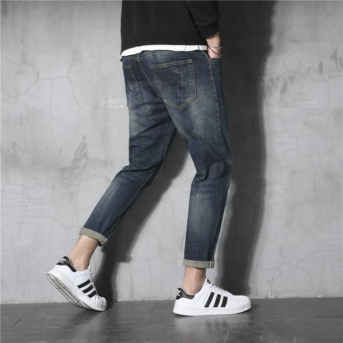 Джинсы, тонкие штаны, осенние, свободный прямой крой, в корейском стиле