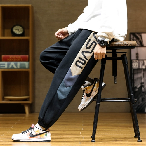 Мужские демисезонные утепленные спортивные штаны, свободный крой, в американском стиле