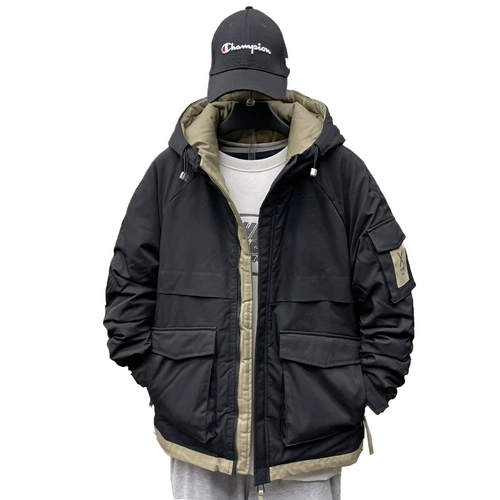 Мужская демисезонная толстовка с капюшоном, короткая утепленная куртка для отдыха, пуховик