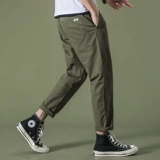 Мужские хлопковые штаны, дышащие повседневные брюки, в корейском стиле, свободный прямой крой
