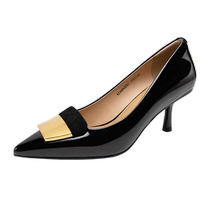 Qianbaidu Commuting High Heels Womens New Autumn Stiletto French Style Shoes Patent Leather Formal Temperament French Sheepskin