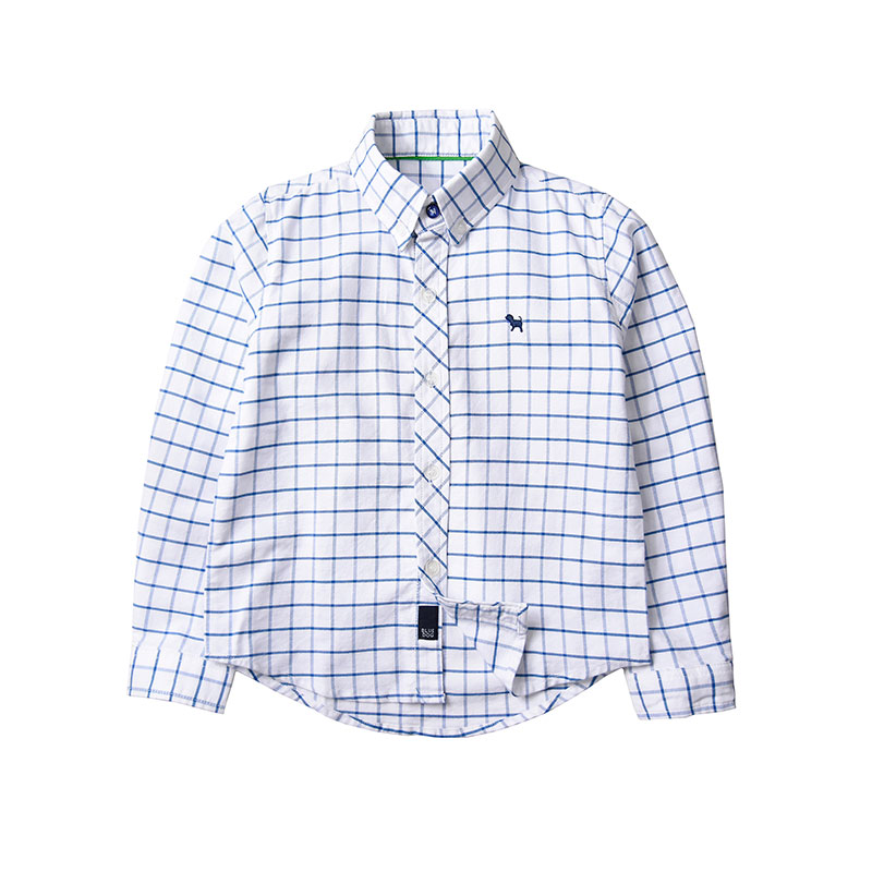 Quần áo trẻ em châu Âu và trẻ em mới đẹp trai mềm mại áo sơ mi trắng cotton bé trai bé trai lớn Oxford vải dài tay áo d áo sơ mi cho bé trai 8 tuổi
