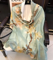 Give back to you Jade Orchid Cashmere Scarf woman fine and soft glutinous Johan ring suede long style warm and large shawl autumn and winter