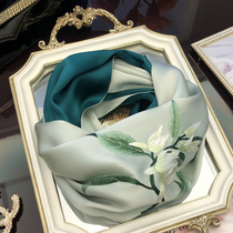 Elegant orchid ethnic style Su embroidered shawl double silk scarf women hand embroidered mother silk scarf