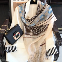 Retro Nostalgia Wind Milk Café Classic thousands of birds Checkered Autumn Winter Warm Cashmere Scarves for Womens Long Giant Shawl