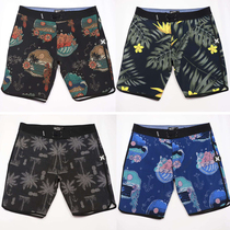 Beach pants mens quick-drying loose size five-point beach resort surf pants stretch flower color swimming pants casual fitness pants